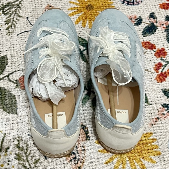 New Anthropologie Dolce Vita Dream Bead Sneakers Blue Multi Burlap - Picture 10 of 16